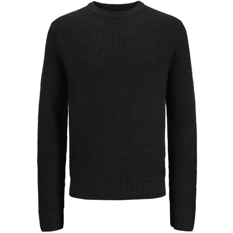 Jack & Jones Junior Black Jjglobal Stickad Crew Neck Jnr