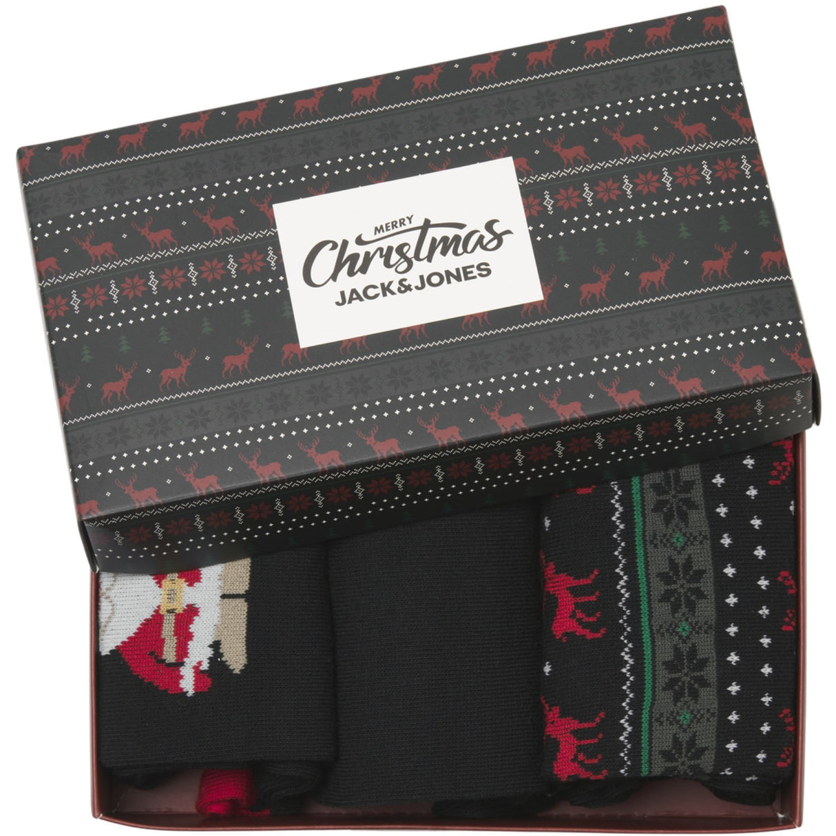 Jack & Jones Junior Black Jacxmas Ren Strumpor Giftbox Jnr