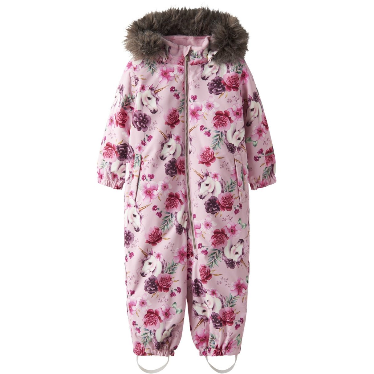 Name It Parfait Pink Floral Unicorn Nmfsnow10 Dräkt Aop Fo Noos