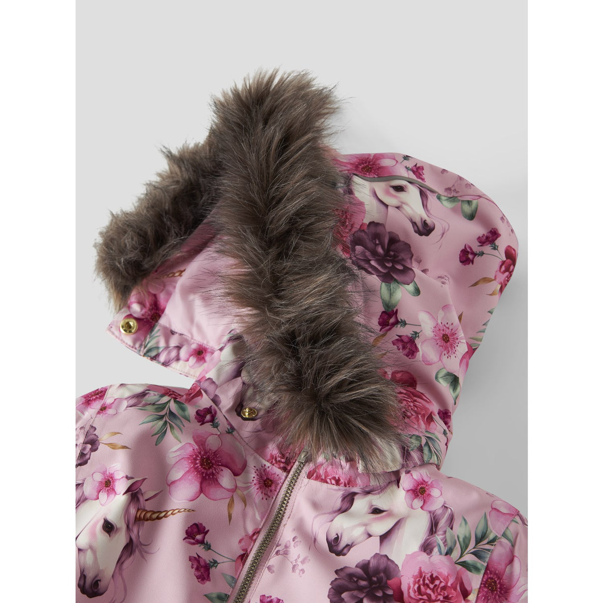 Name It Parfait Pink Floral Unicorn Nmfsnow10 Dräkt Aop Fo Noos