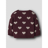 Name It Burgundy Peyote Heart Nbfoana Ls Stickad
