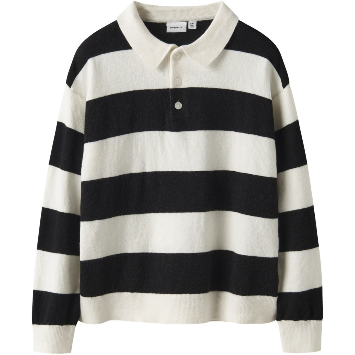 Name It Black Nkmobert Ls Loose Stickad Pikétröja