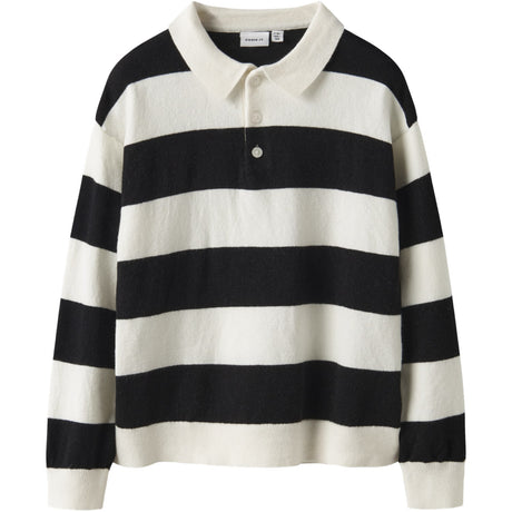 Name It Black Nkmobert Ls Loose Stickad Pikétröja