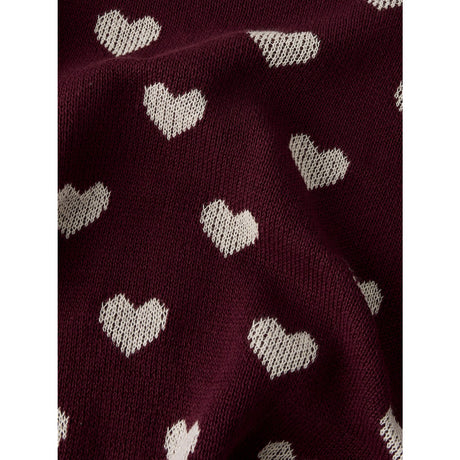 Name It Burgundy Peyote Heart Nmfoana Ls Stickad