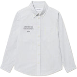 Les Deux Kids Xenon Blue Kent Print Stripe Poplin Skjorta KIDS