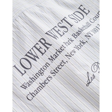 Les Deux Kids Xenon Blue Kent Print Stripe Poplin Skjorta KIDS