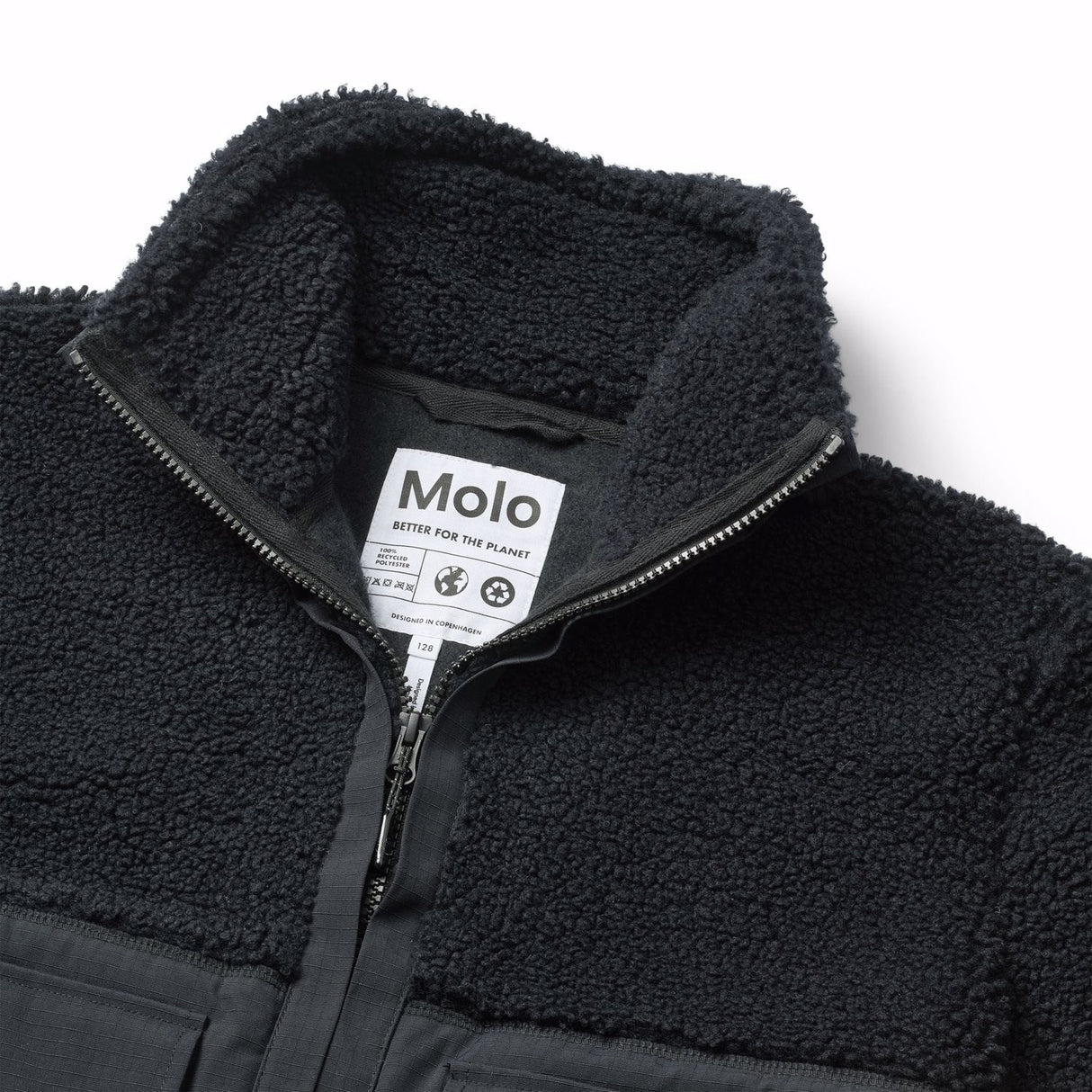 Molo Black Utha Fleece Jacka