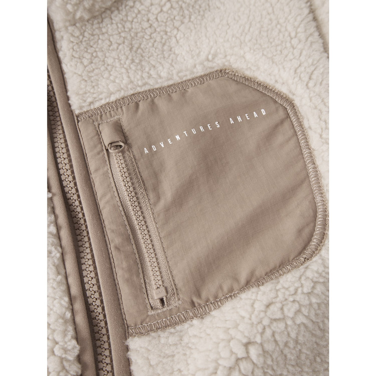Name It Moonbeam Chest Pocket Savannah Tan Nknmattia Sherpa Jacka Pb
