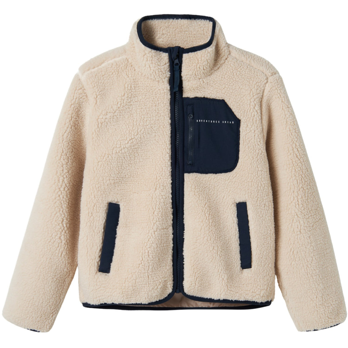 Name It Moonbeam Chest Pocket Dark Sapphire Nknmattia Sherpa Jacka Pb