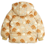 Mini Rodini Beige Mammoths AOP Hooded Puffer