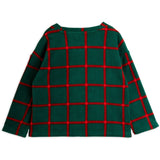 Mini Rodini Green Plaid AOP Fleece Ls Topp