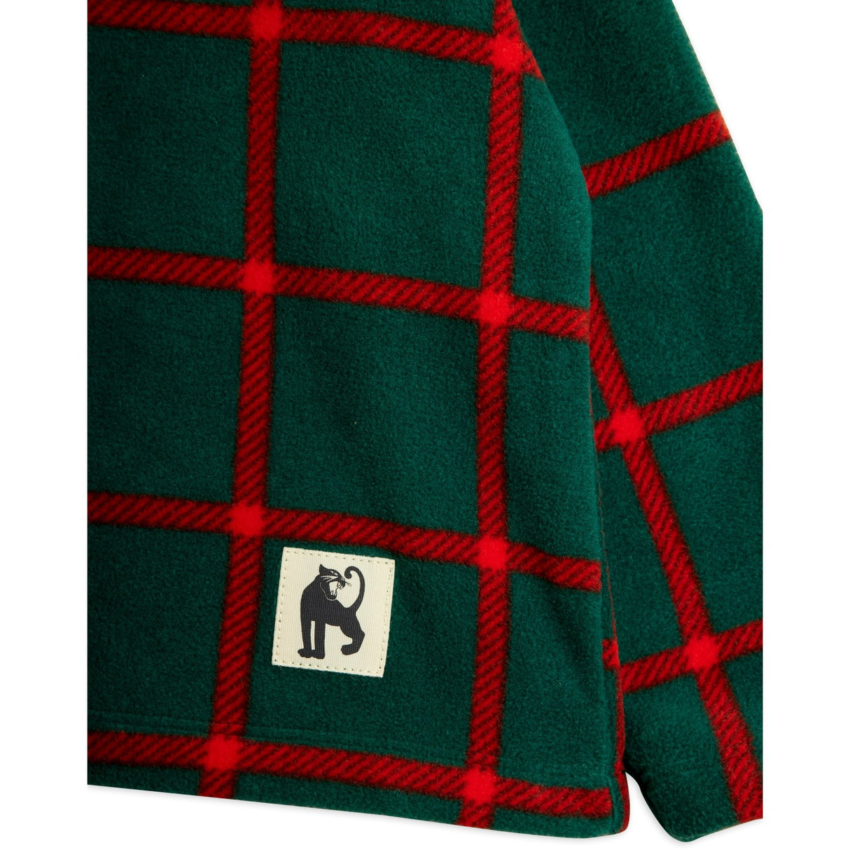 Mini Rodini Green Plaid AOP Fleece Ls Topp