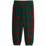 Mini Rodini Green Plaid AOP Fleece Trousers