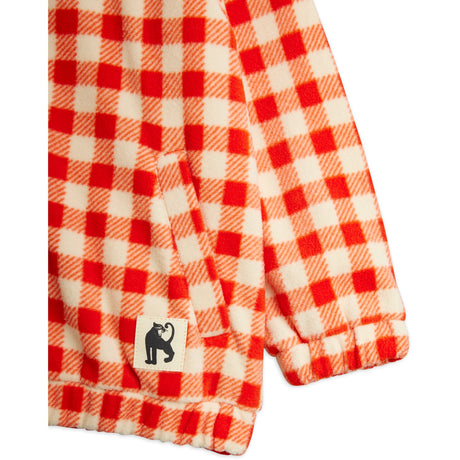 Mini Rodini Red Gingham AOP Fleece Jacka