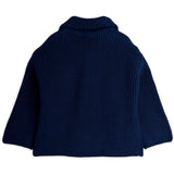 Mini Rodini Blue Panda Patch Chunky Stickad Half Zip Sweater