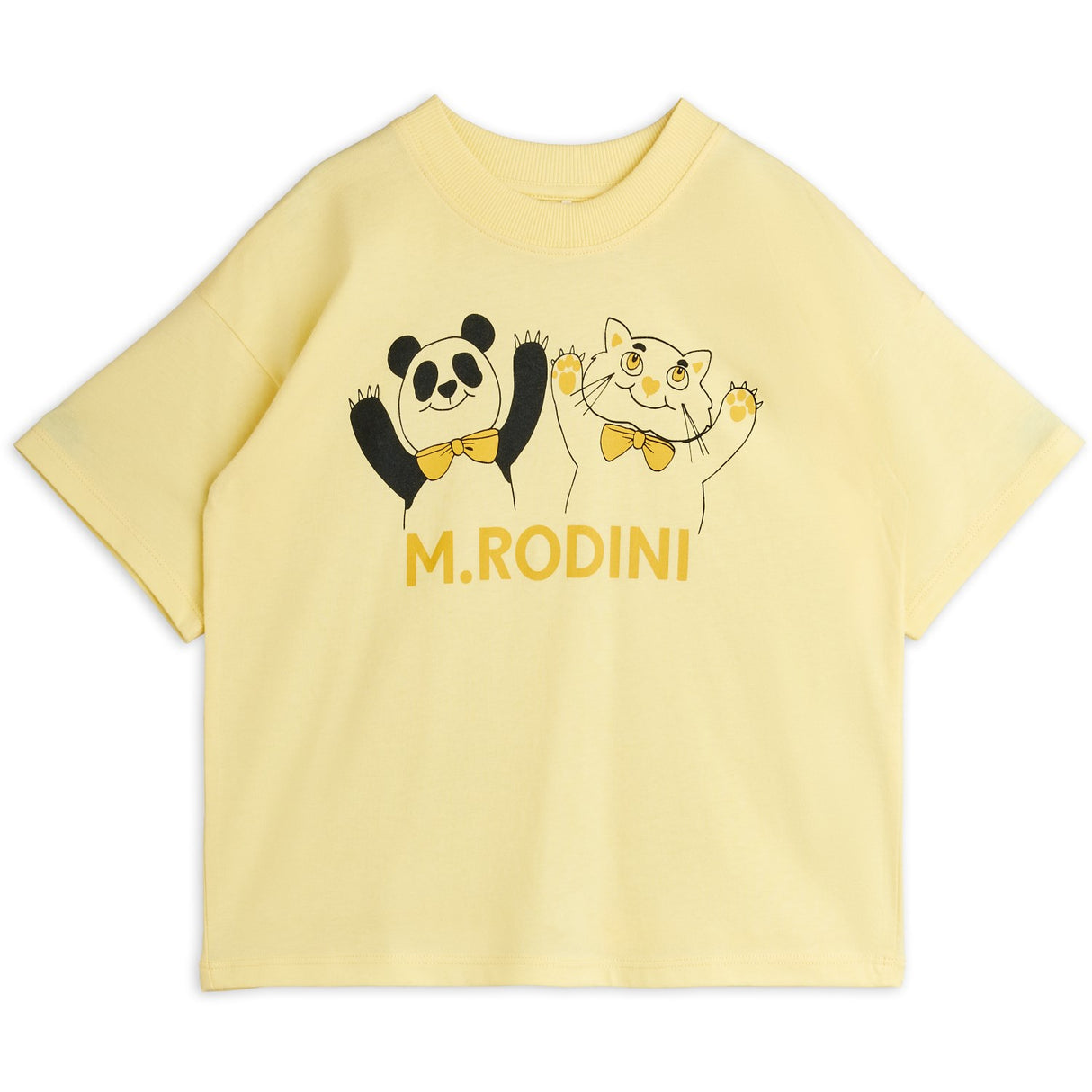 Mini Rodini Yellow Panda & Cat Sp Ss Tee
