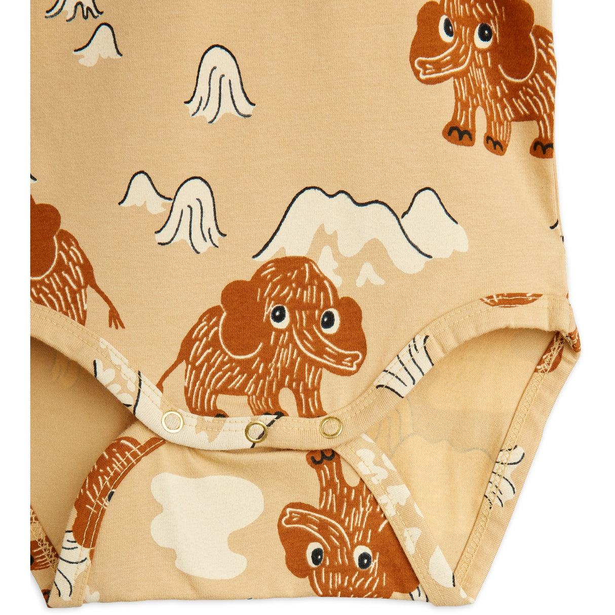 Mini Rodini Beige Mammoth AOP Baby Sett