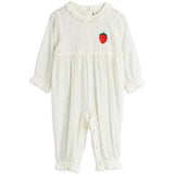 Mini Rodini White Strawberry Emb Schiffli Byxdress