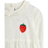Mini Rodini White Strawberry Emb Schiffli Byxdress