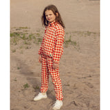 Mini Rodini Red Gingham AOP Fleece Jacka