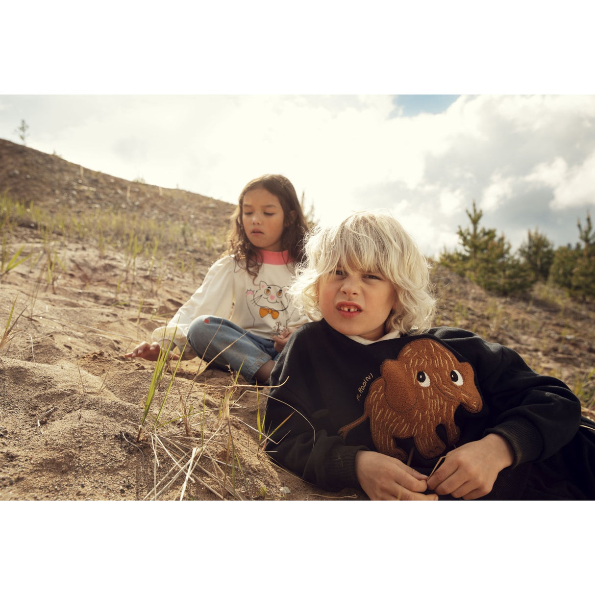 Mini Rodini Black Mammoth Chenille Sweatshirt