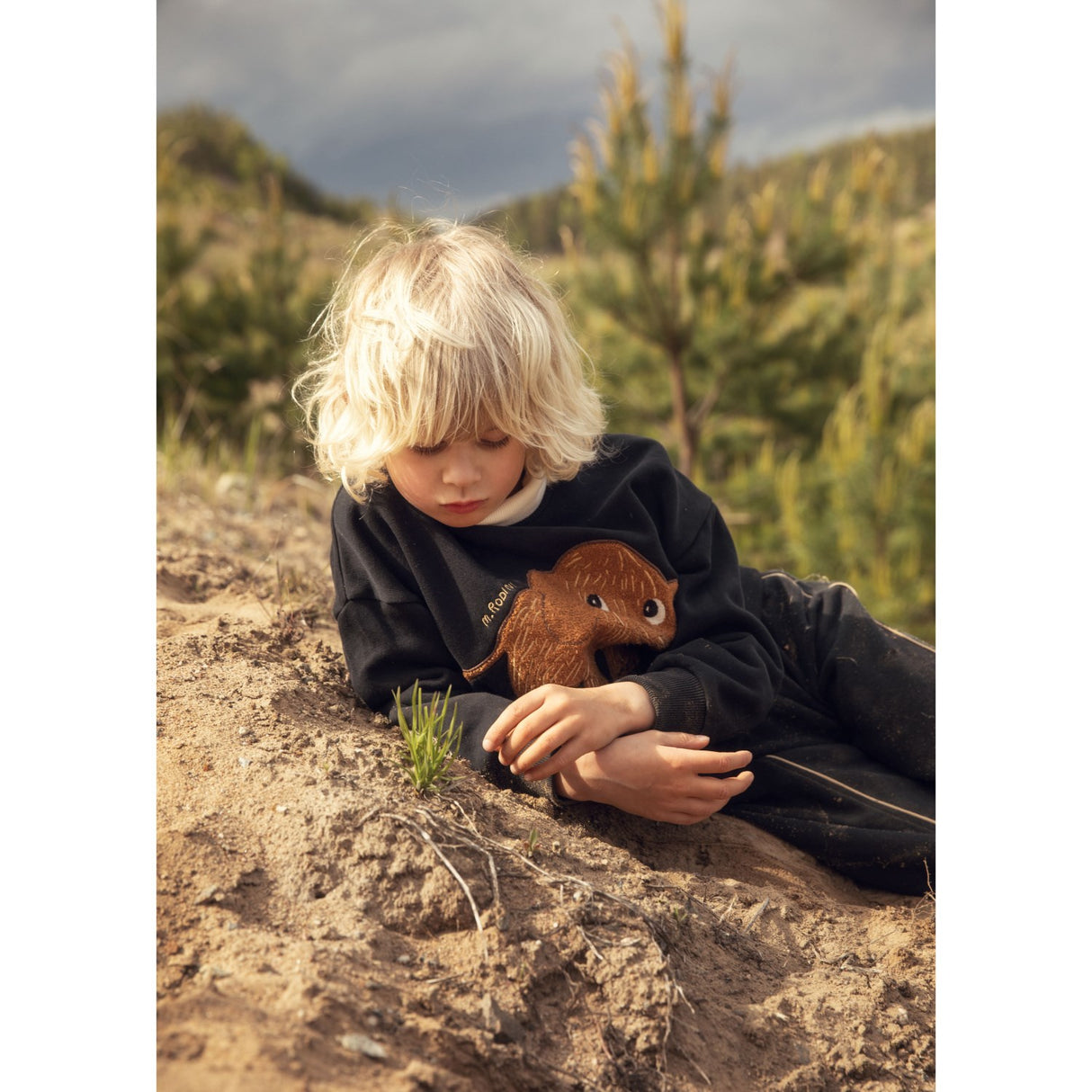 Mini Rodini Black Mammoth Chenille Sweatshirt