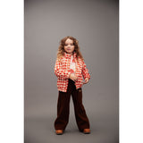 Mini Rodini Red Gingham AOP Fleece Jacka