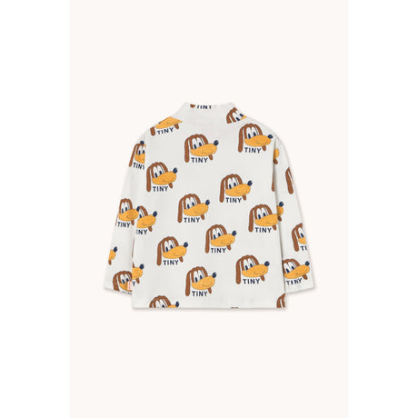 TinyCottons Off-White Dogs Rib Mockneck