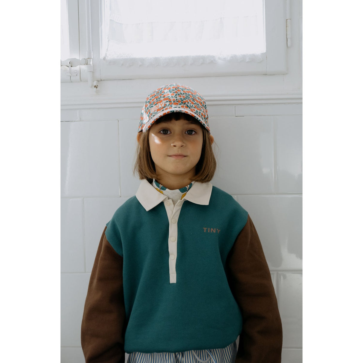 TinyCottons Dark Green Färg Block Pikétröja Sleeve T-Shirt