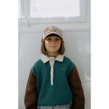 TinyCottons Dark Green Färg Block Pikétröja Sleeve T-Shirt