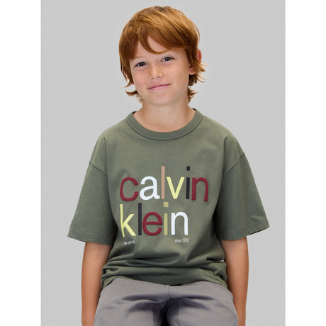 Calvin Klein Thyme Färg Logo Graphic Ss T-Shirt