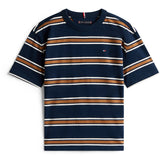 Tommy Hilfiger Navy Multi Stripe Bomull Stripe Tee Ss