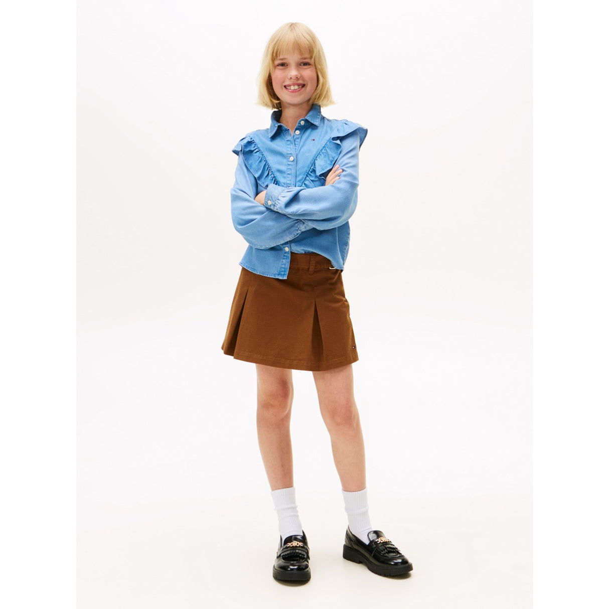 Tommy Hilfiger Denim Ruffle Blus L/S