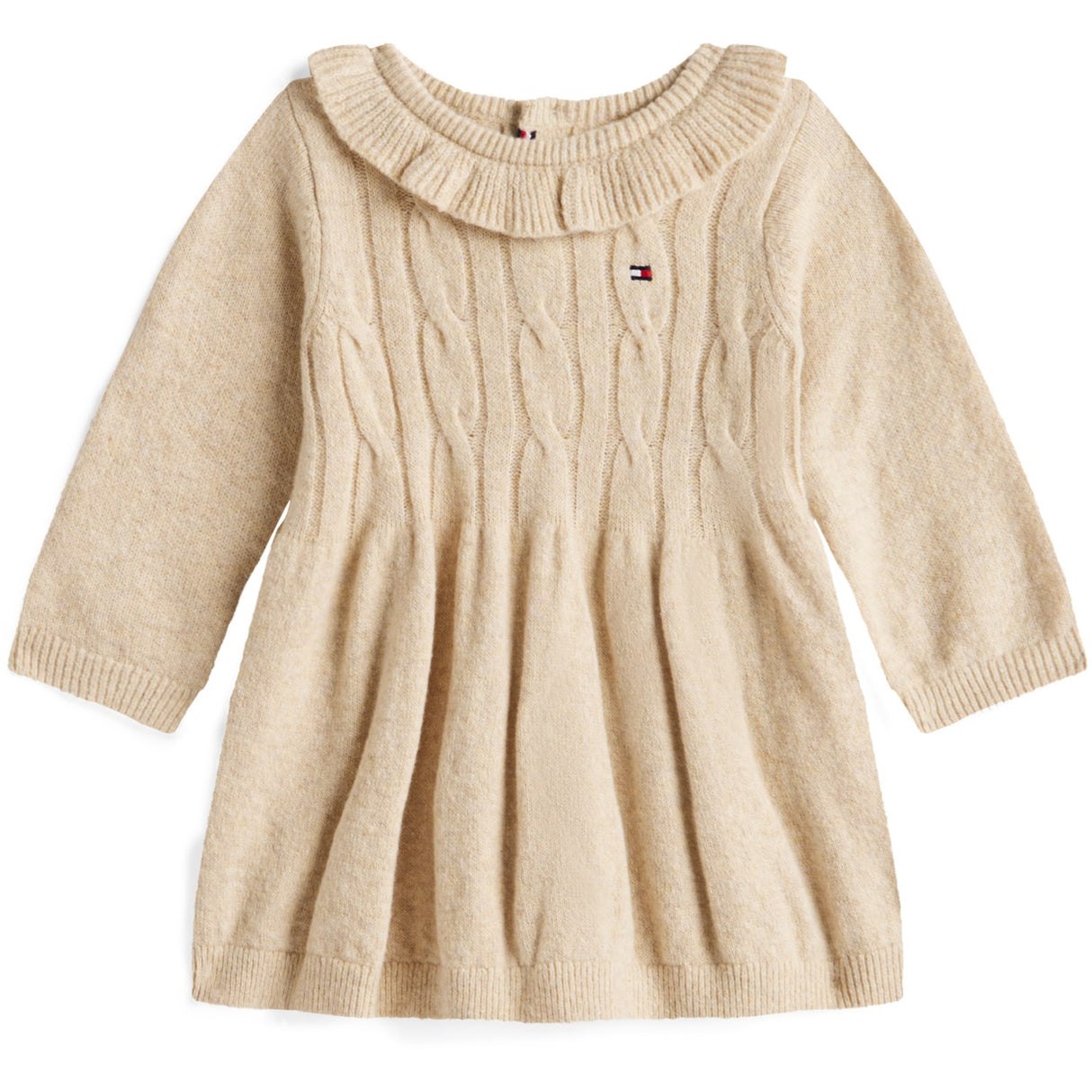 Tommy Hilfiger Malted Milk Heather Cable Sweater Klänning Ls