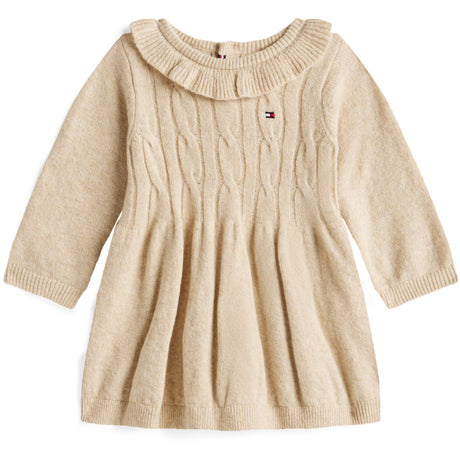 Tommy Hilfiger Malted Milk Heather Cable Sweater Klänning Ls