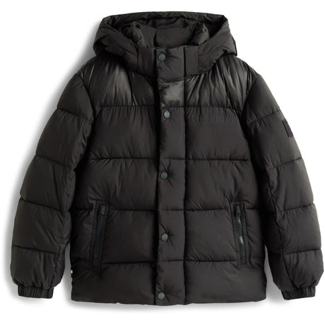 Tommy Hilfiger Black Matt Och Shine Embossed Jacka