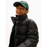 Tommy Hilfiger Black Matt Och Shine Embossed Jacka