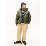 Tommy Hilfiger Pewter Green Matt Och Shine Embossed Jacka