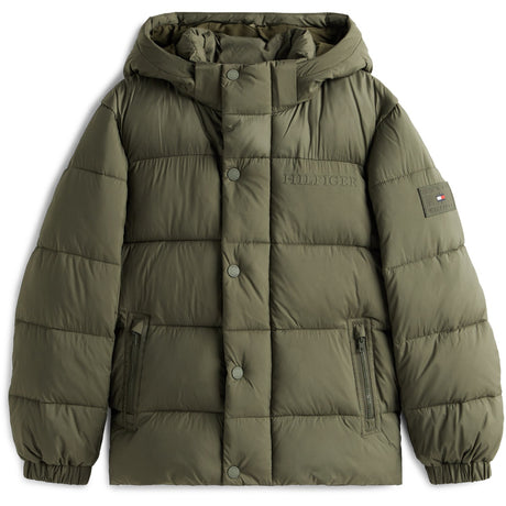 Tommy Hilfiger Pewter Green Matt Och Shine Embossed Jacka
