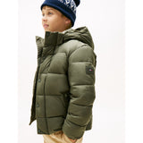 Tommy Hilfiger Pewter Green Matt Och Shine Embossed Jacka