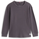 Tommy Hilfiger Washed Black Tetxured Waffle Tee Ls