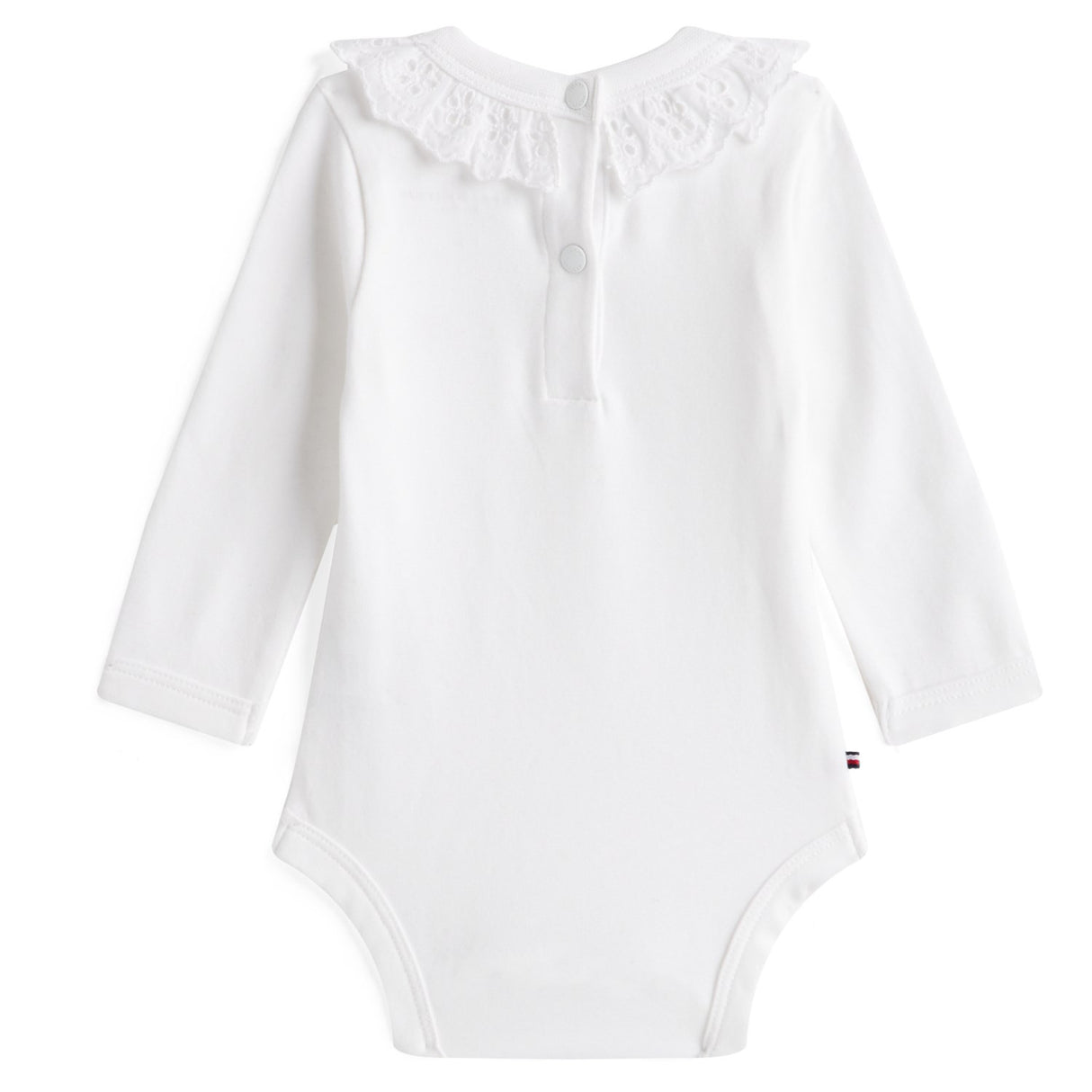 Tommy Hilfiger White Broderie Krage Body Ls