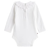 Tommy Hilfiger White Broderie Krage Body Ls