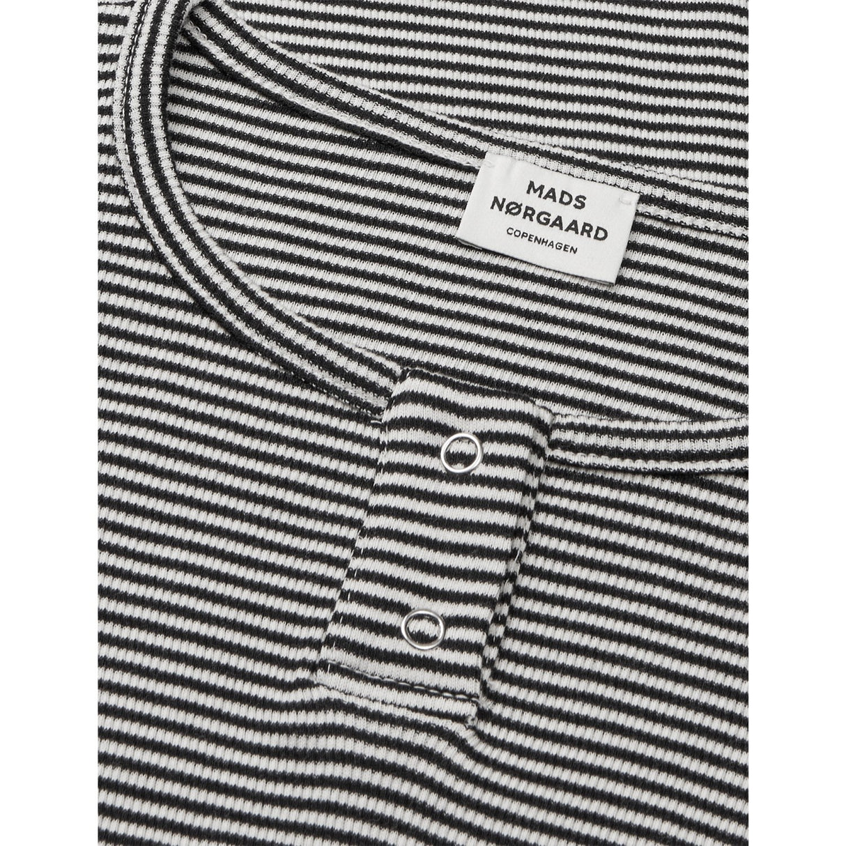 Mads Nørgaard Black/Vanilla Ice 2X2 Bomull Stripe Tala Tee Ls