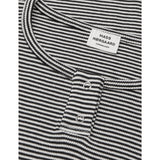 Mads Nørgaard Black/Vanilla Ice 2X2 Bomull Stripe Tala Tee Ls