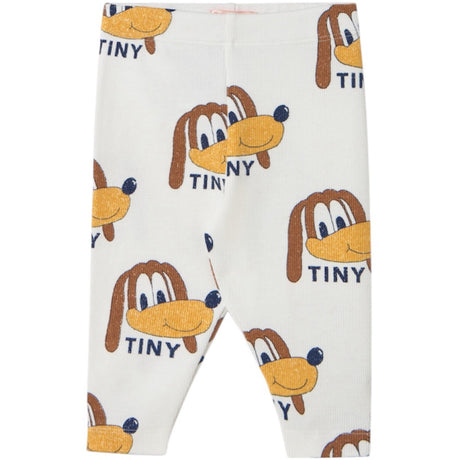 TinyCottons Off-White Dogs Rib Baby Leggings