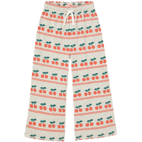 TinyCottons Light Cream Heather Cherry Pattern Rib Pant