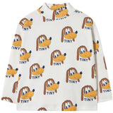TinyCottons Off-White Dogs Rib Mockneck