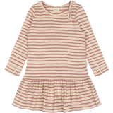 Petit Piao Nostalgic Rose/off White Klänning L/S Modal Striped