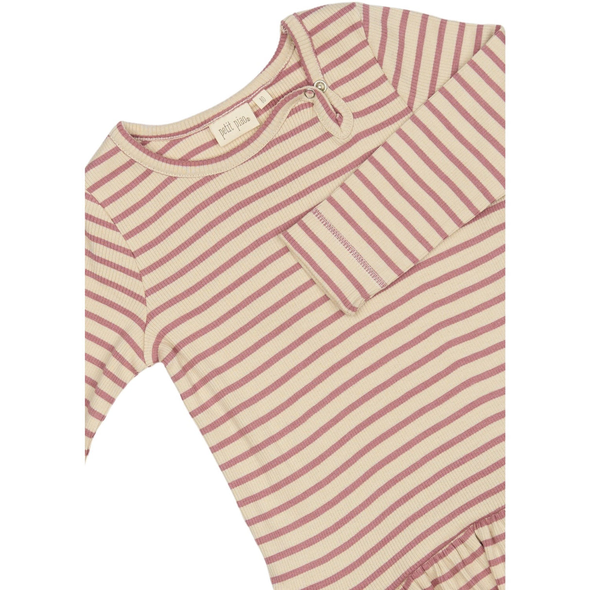 Petit Piao Nostalgic Rose/off White Klänning L/S Modal Striped